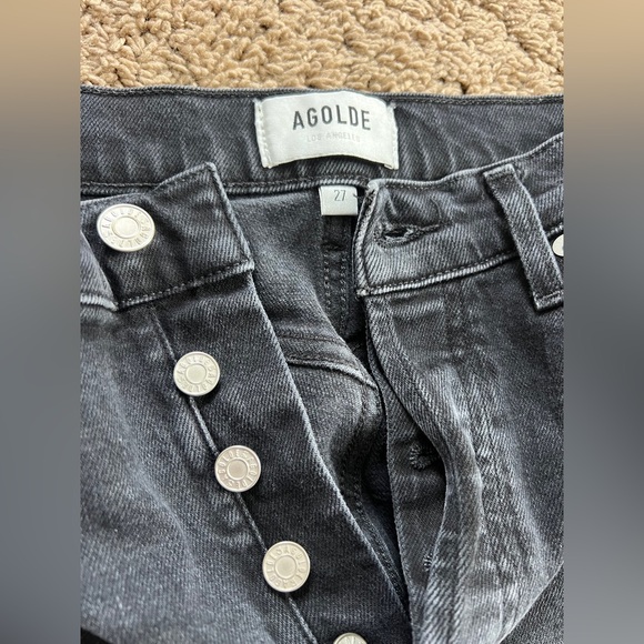AGOLDE Riley High Rise Straight Crop in Black Pepper. Size 27 - Picture 7 of 10